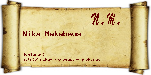 Nika Makabeus névjegykártya